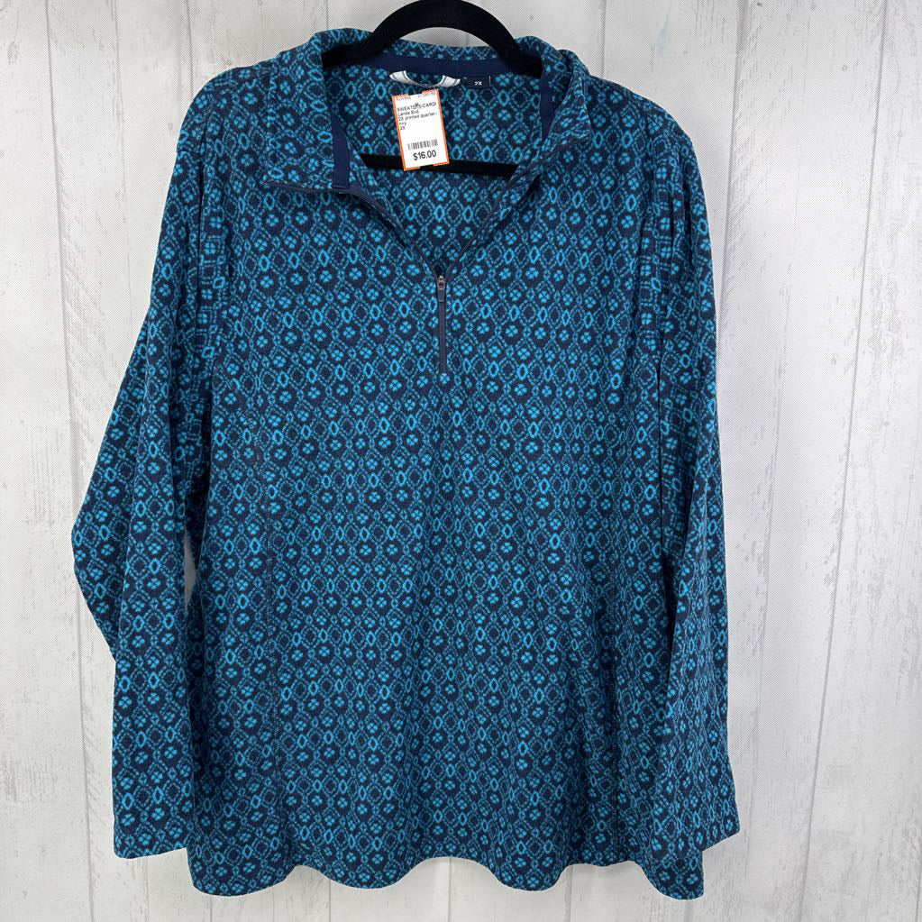 2X printed quarter-zip fleece