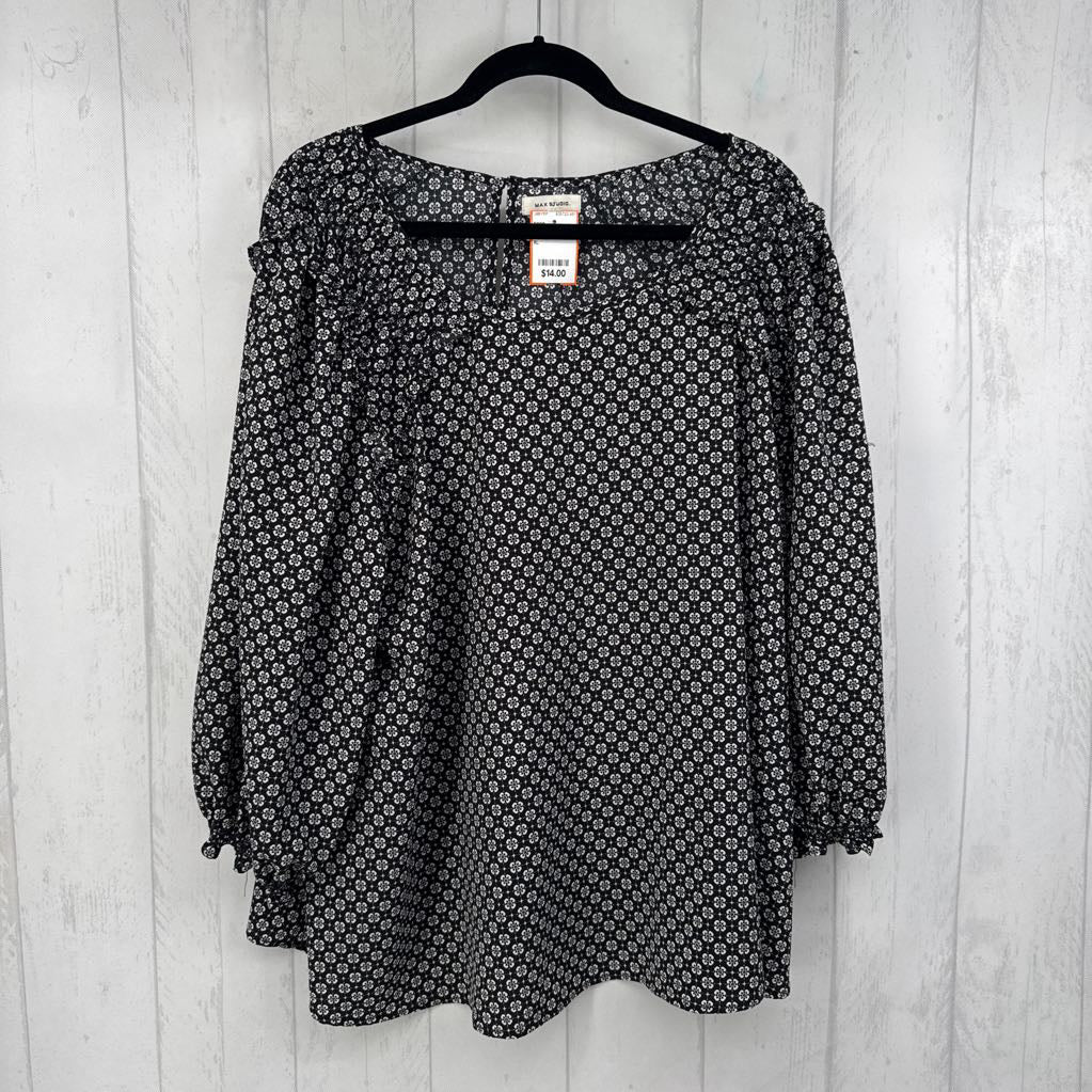 XL flo print 3/4 slv top