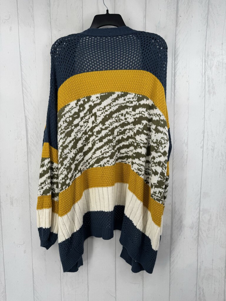 L crochet colorblock cardi