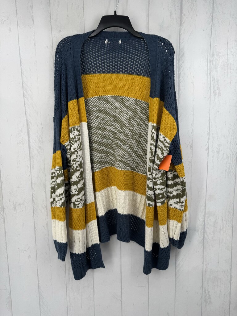 L crochet colorblock cardi