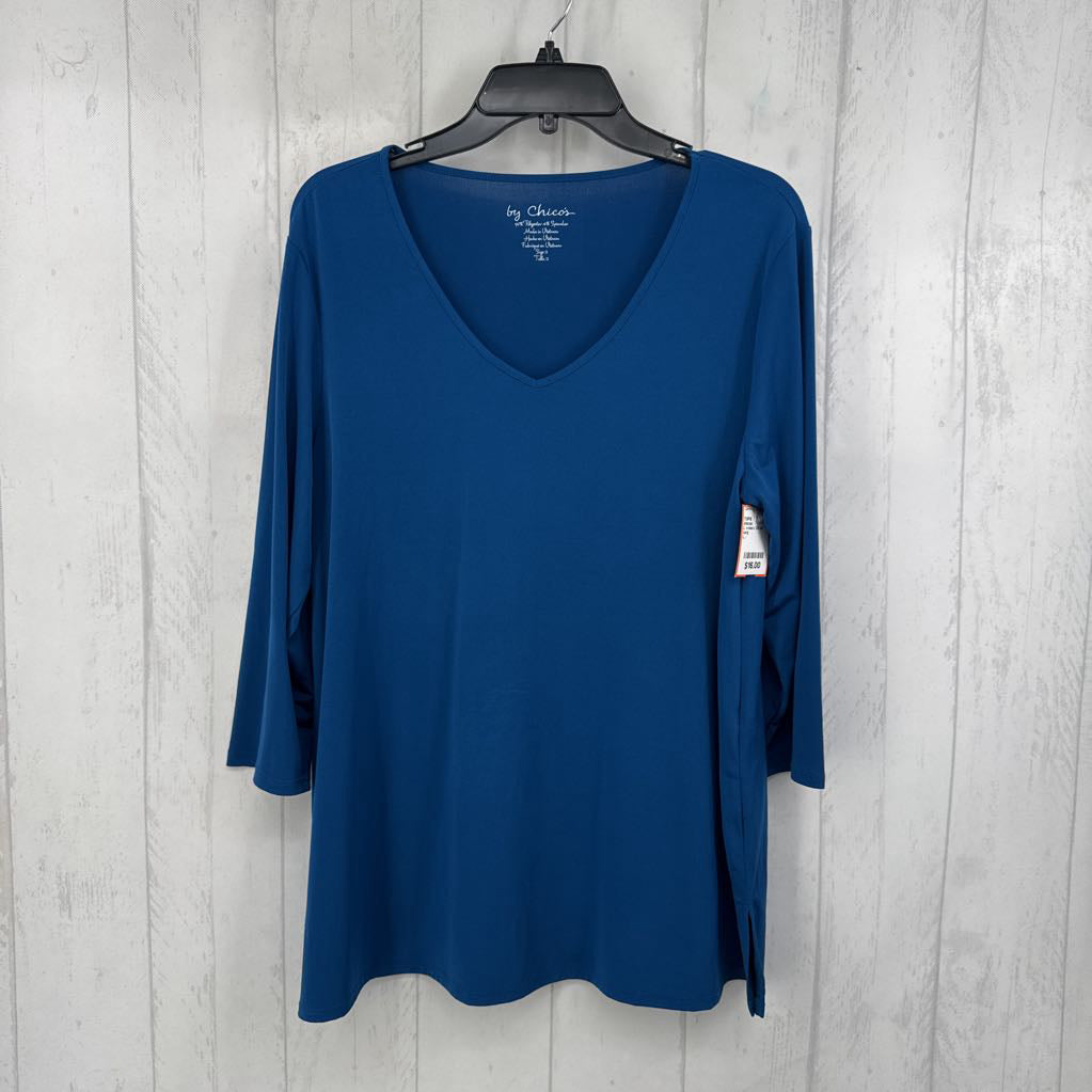 L v-neck 3/4 slv top