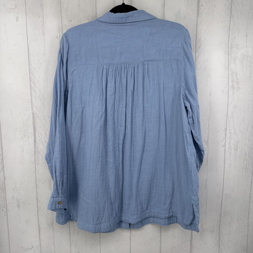 1X button down l/s top