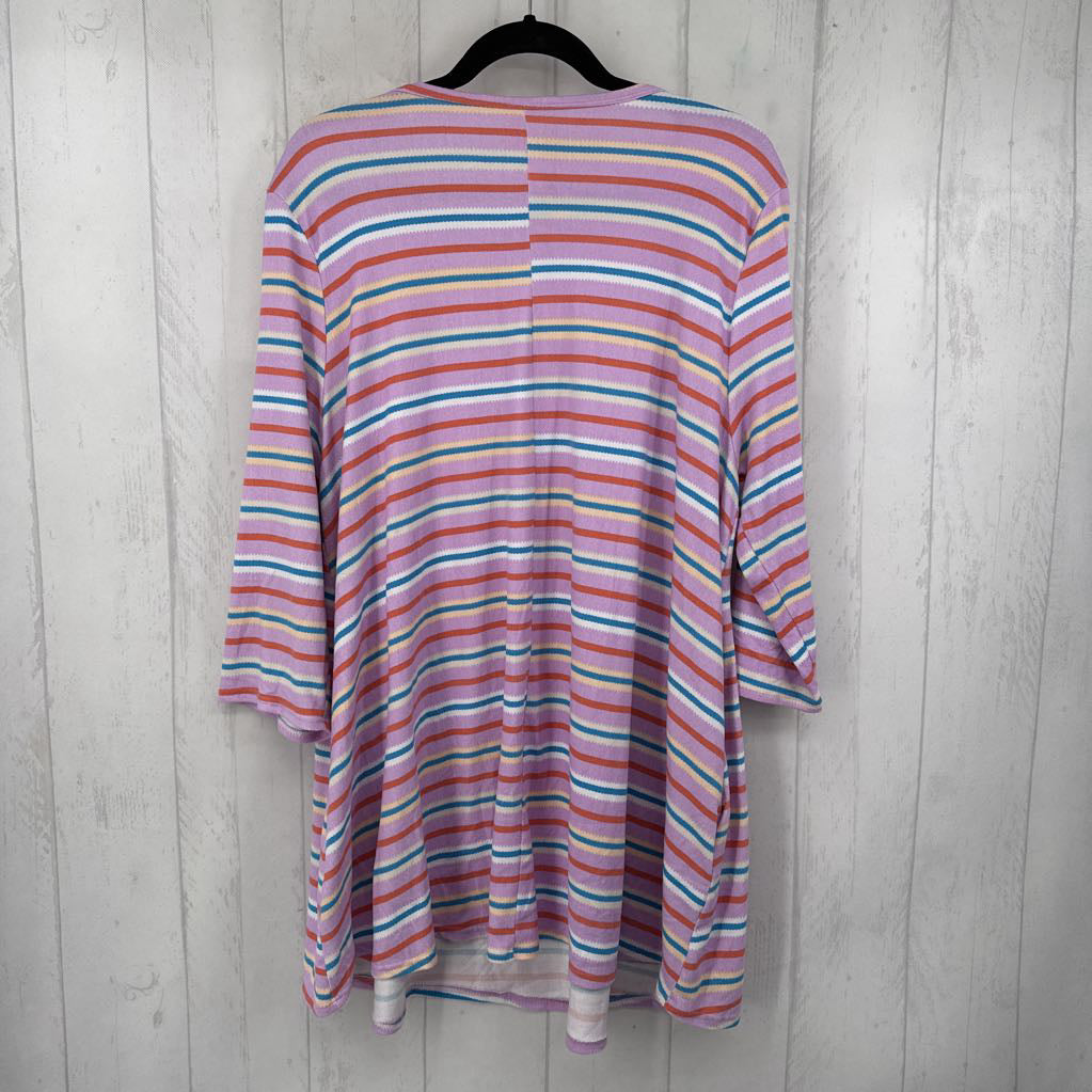 2X striped l/s top