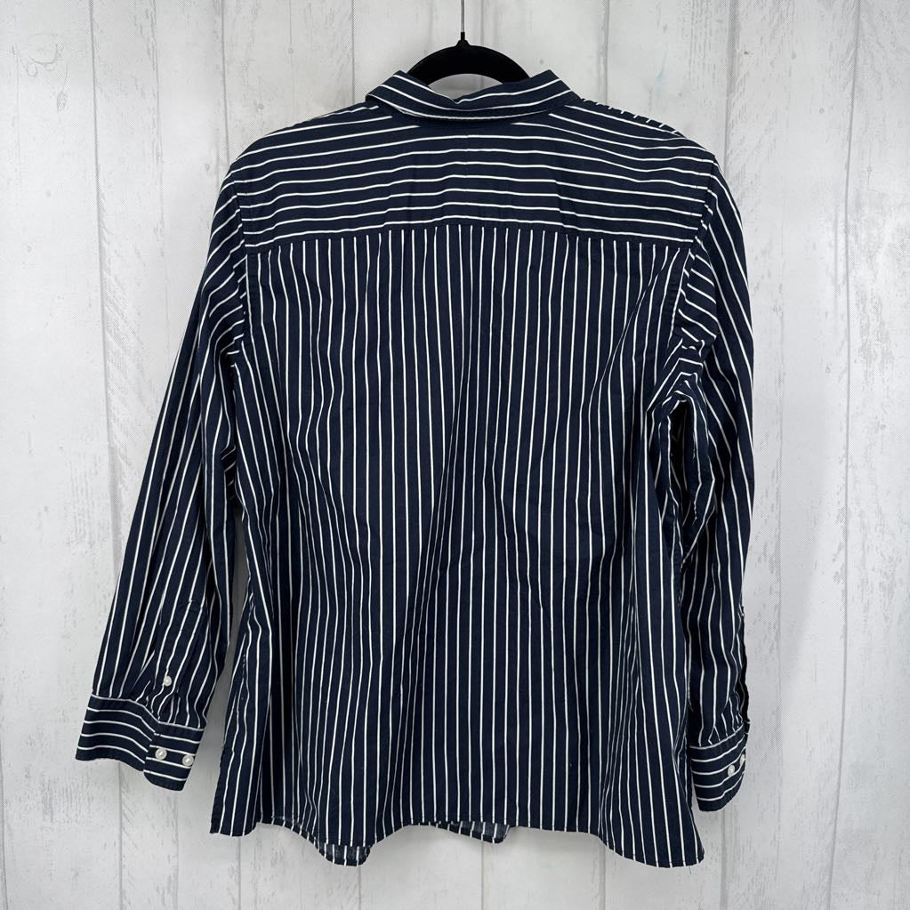 1X striped button down l/s top