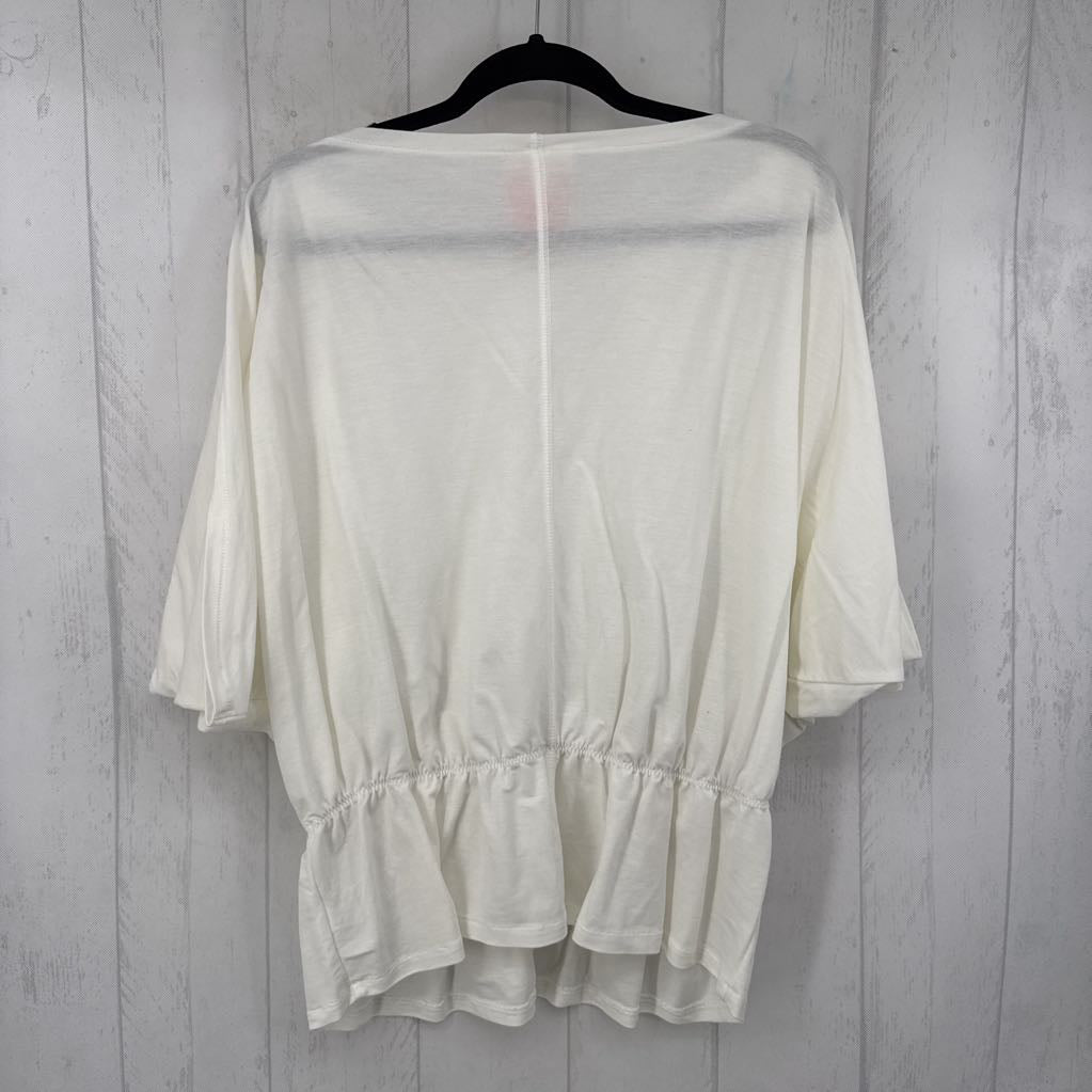 XXL draped slv peplum top