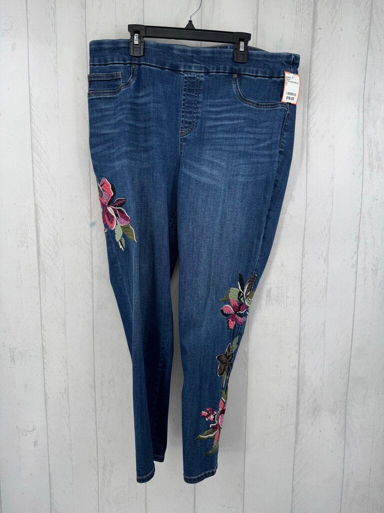 12 flo embroidered jegging