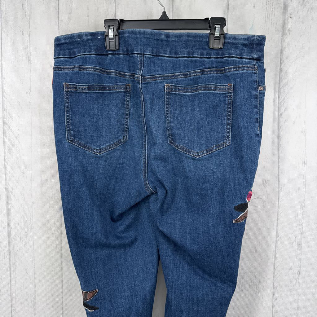 12 flo embroidered jegging