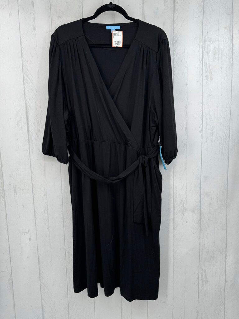 R68 2X crossover belted s/s dress