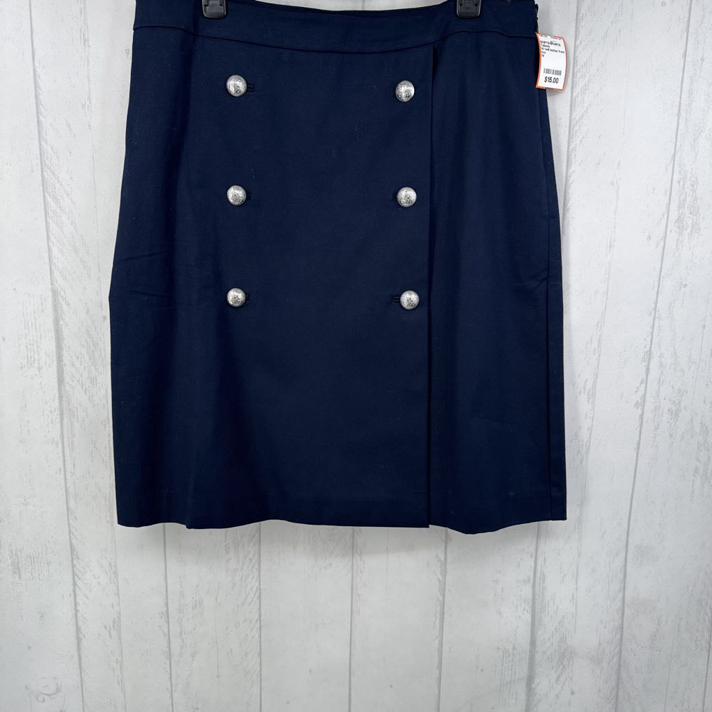 14 twill button front skirt