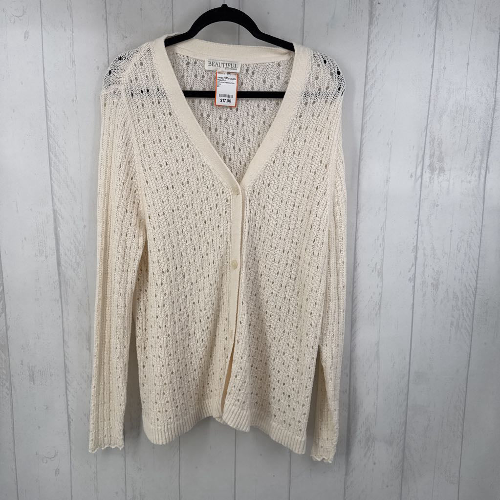 2X crochet button front cardi