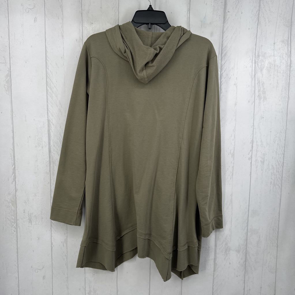 L/XL longer length button down sweatshirt