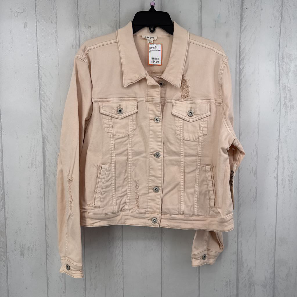 XL distressed jean jacket