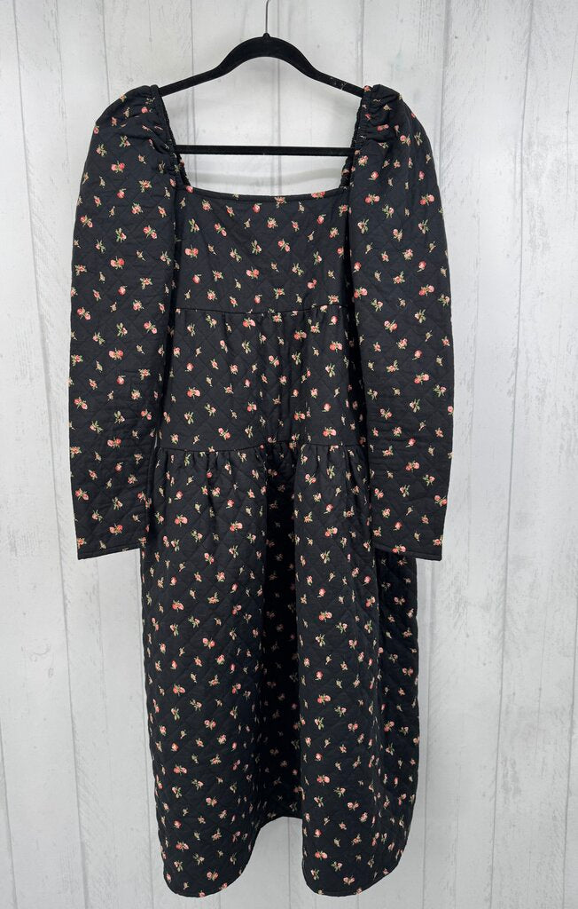 8 quilted flo print dress