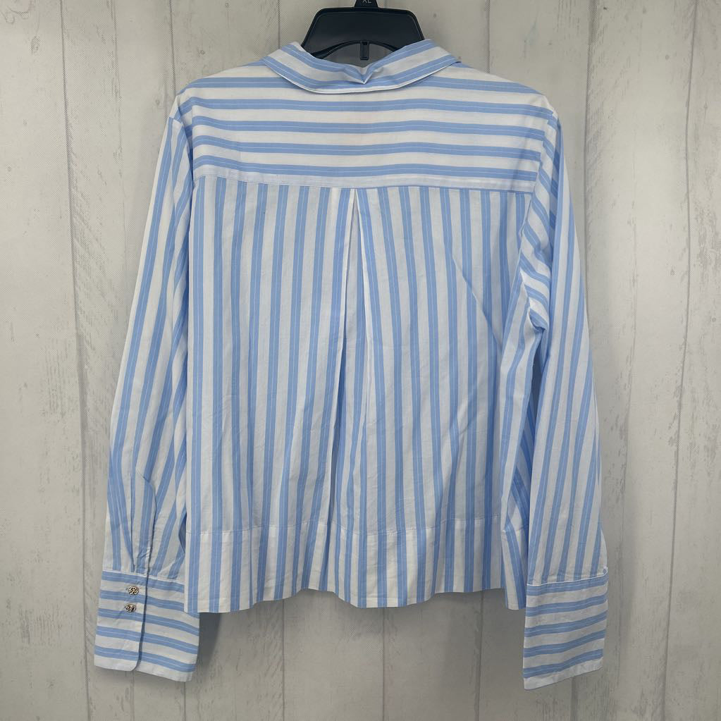 XL striped button down l/s top