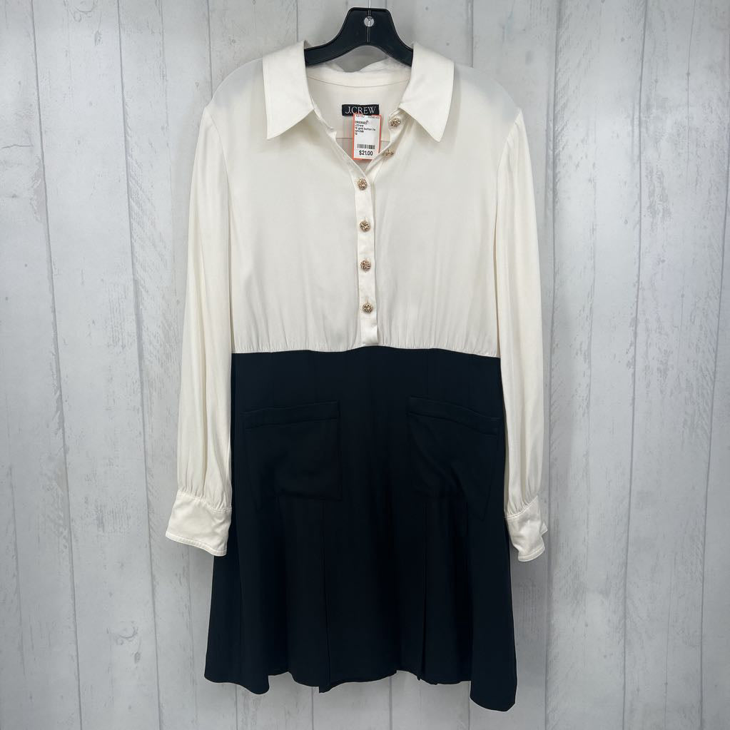 12 gold button l/s dress