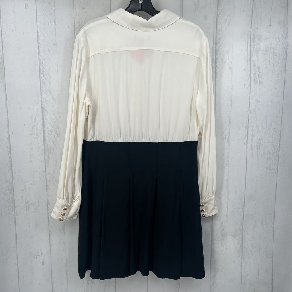 12 gold button l/s dress
