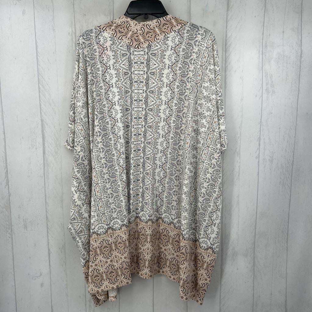 XL paisley print open front cardi