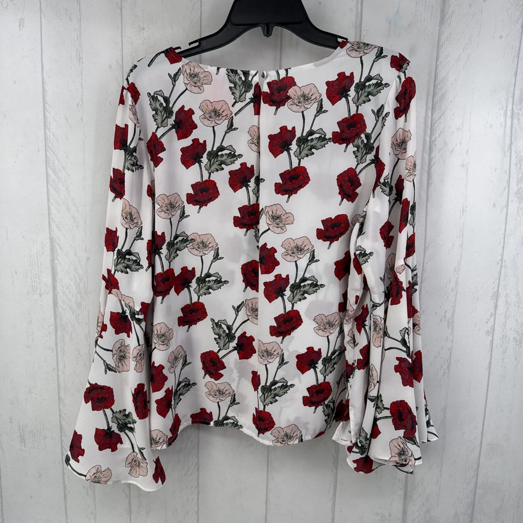 XL flo print bell slv top