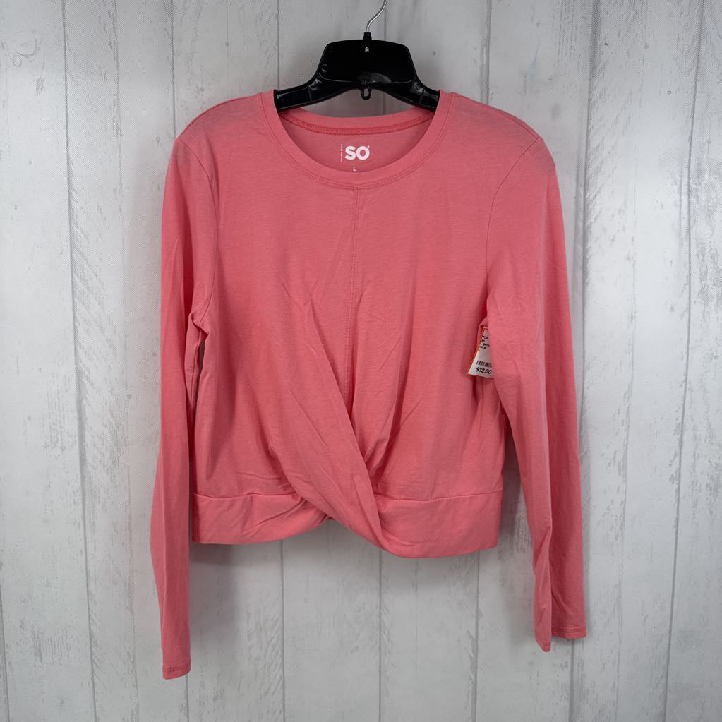 L gathered hem l/s top
