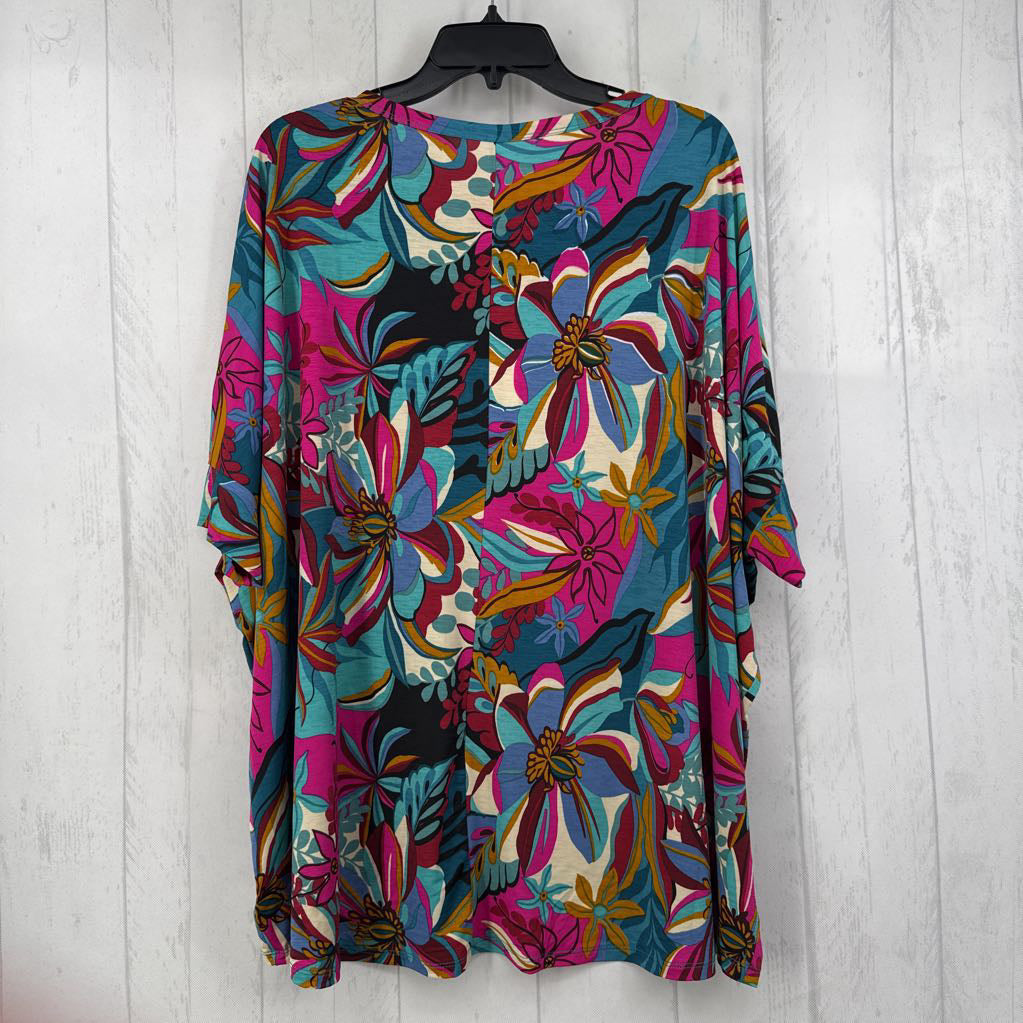 M flo print dolman slv top