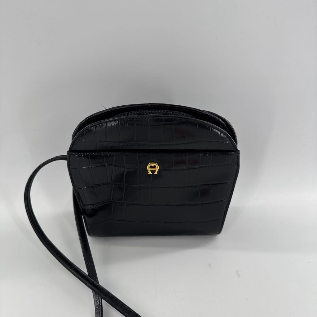 vintage croc embossed crossbody