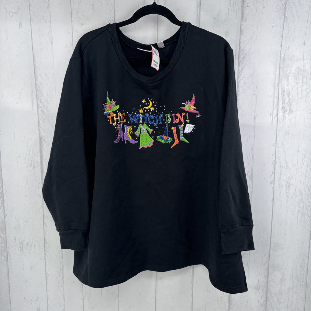 3X embroidered sweatshirt-the witch is in