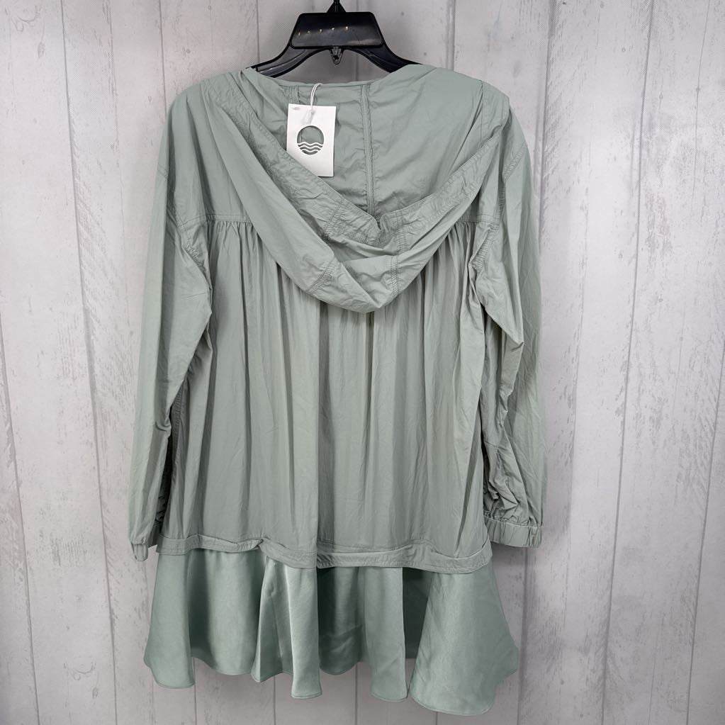 R128 XXS ruched slv quarter zip top