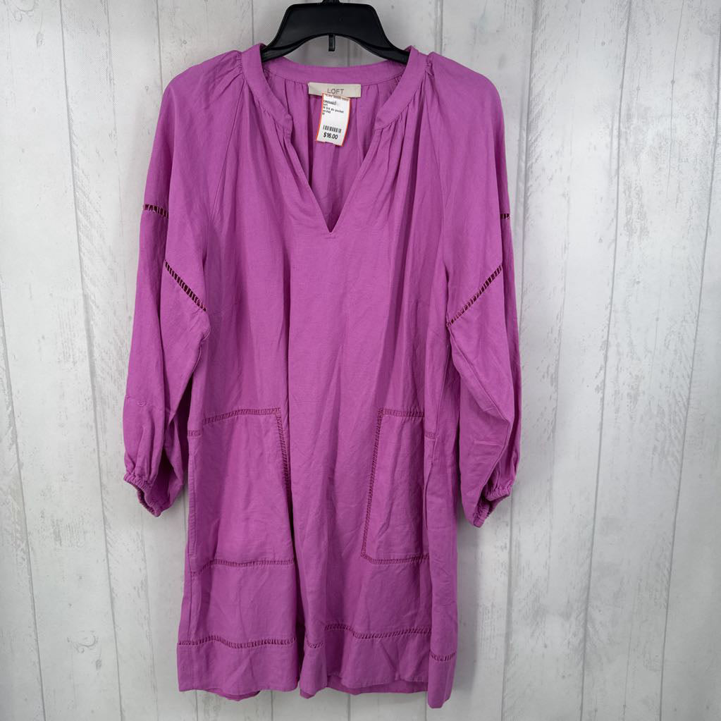 M 3/4 slv pocket dress