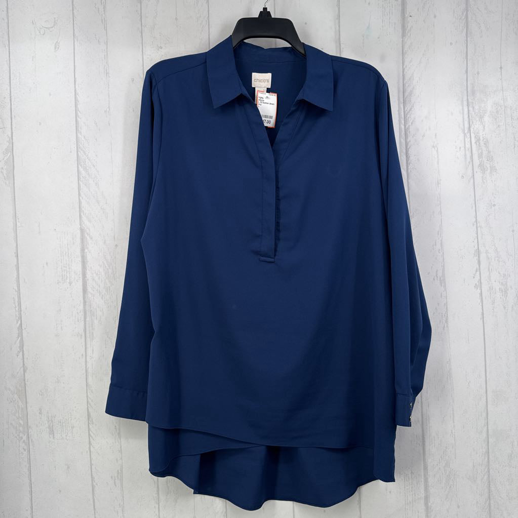 L 1/2 button down l/s top