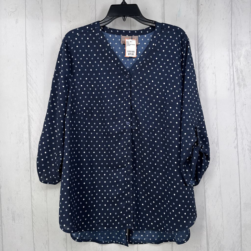L polka-dot button down l/s top