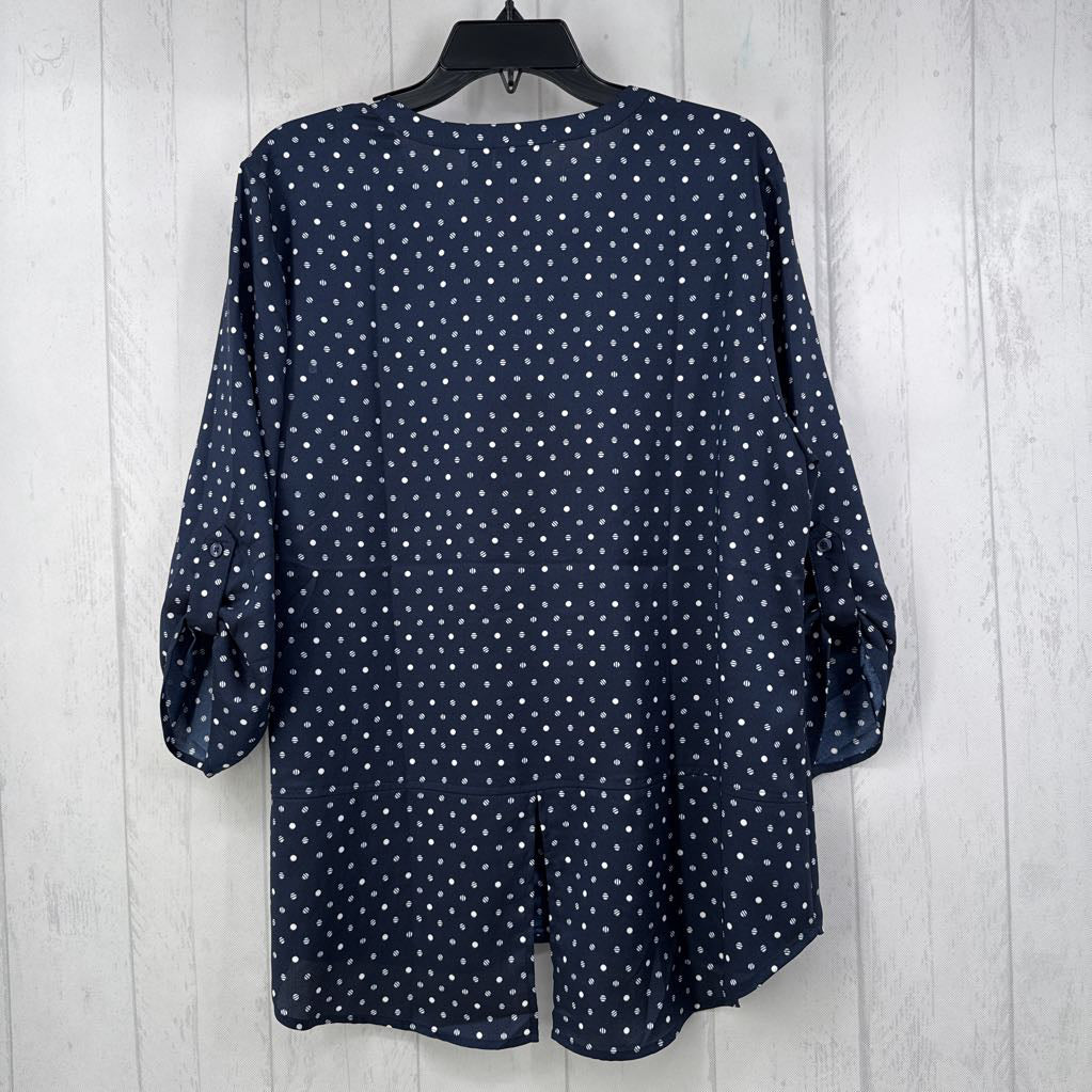 L polka-dot button down l/s top