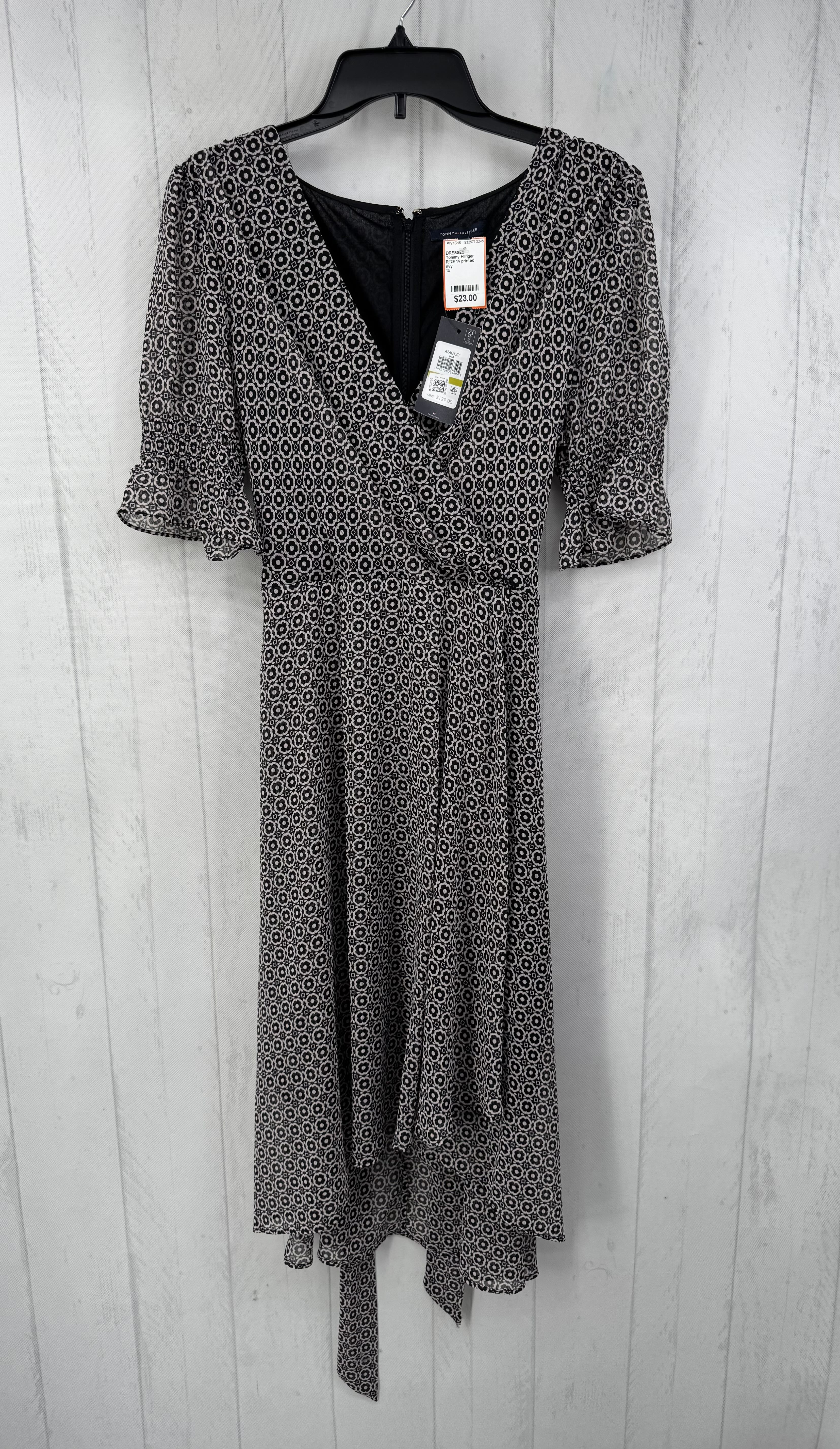 R129 14 printed crossover s/s dress