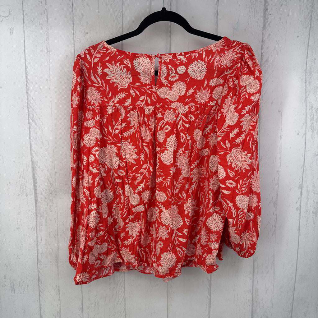 XXL flo print 3/4 slv top