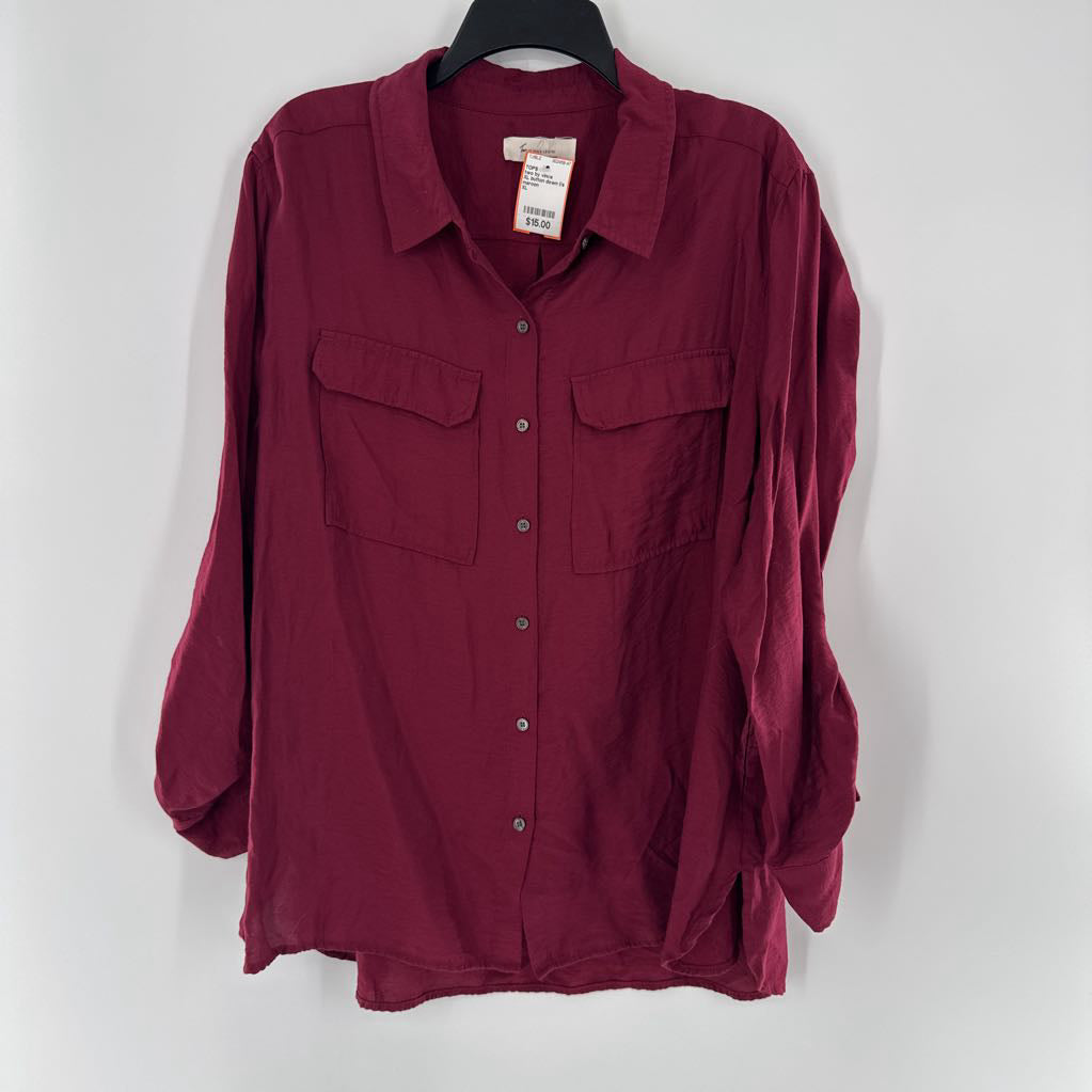 XL button down l/s top