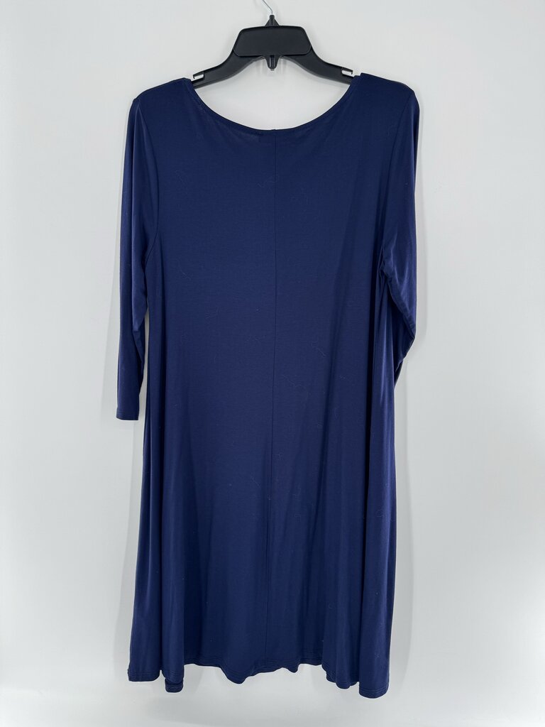 L scoop neck 3/4 slv knit dress