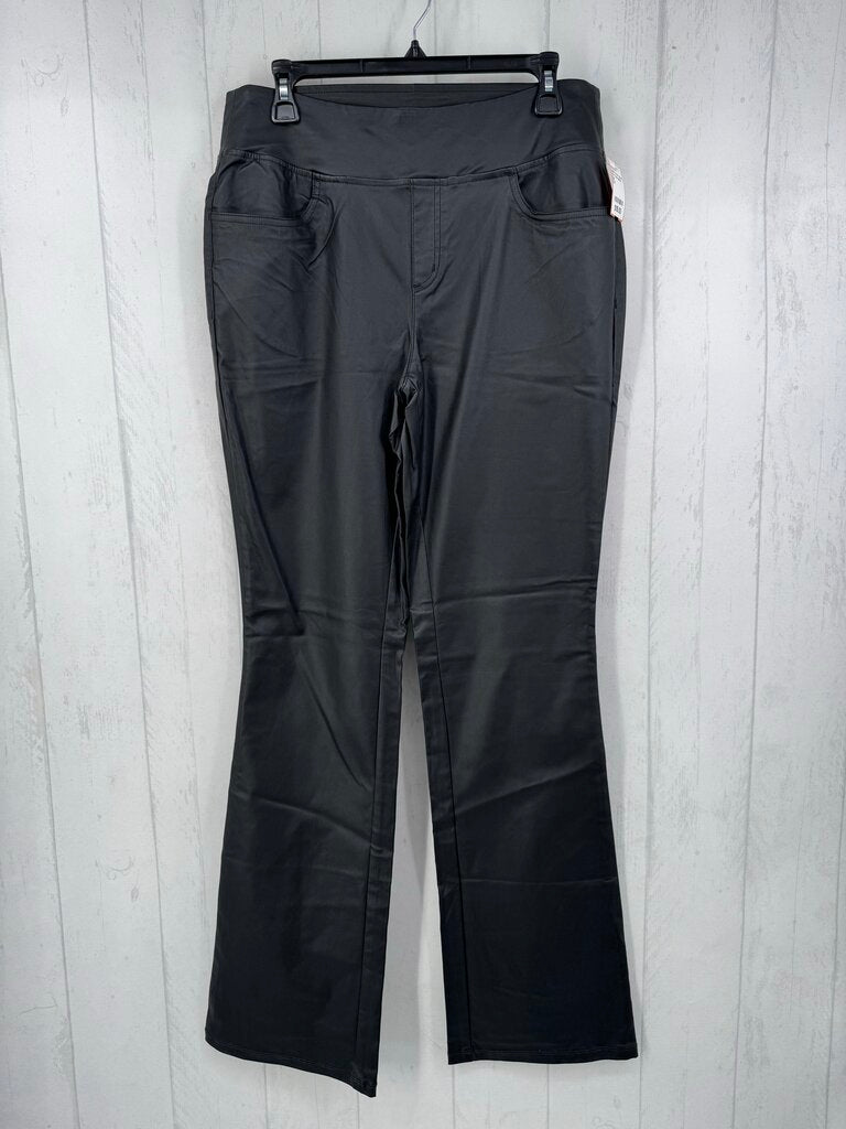 12-T faux leather bootcut pant