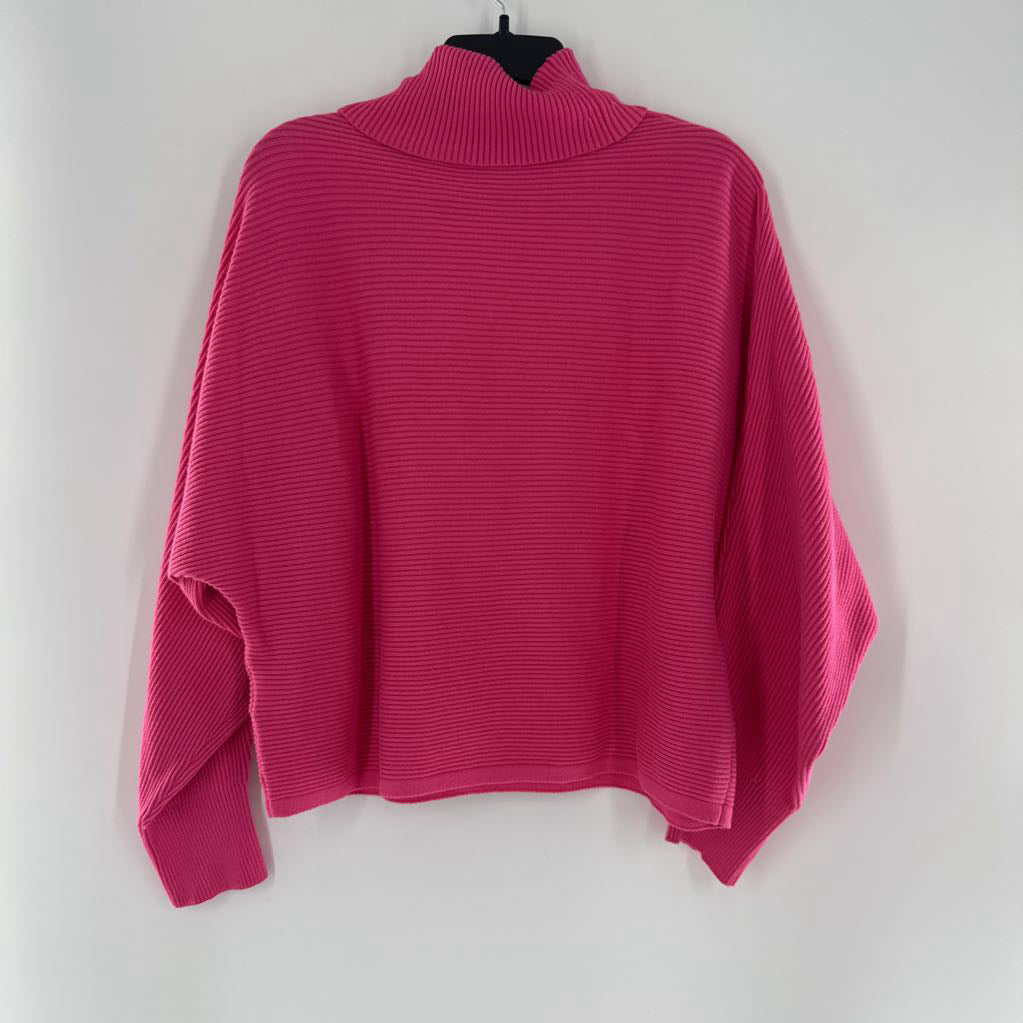 L ribbed cowl neck l/s top
