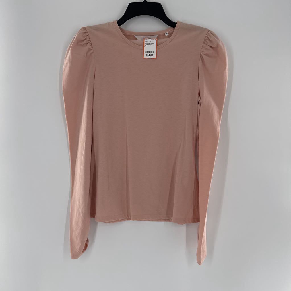 M crewneck ruched l/s top