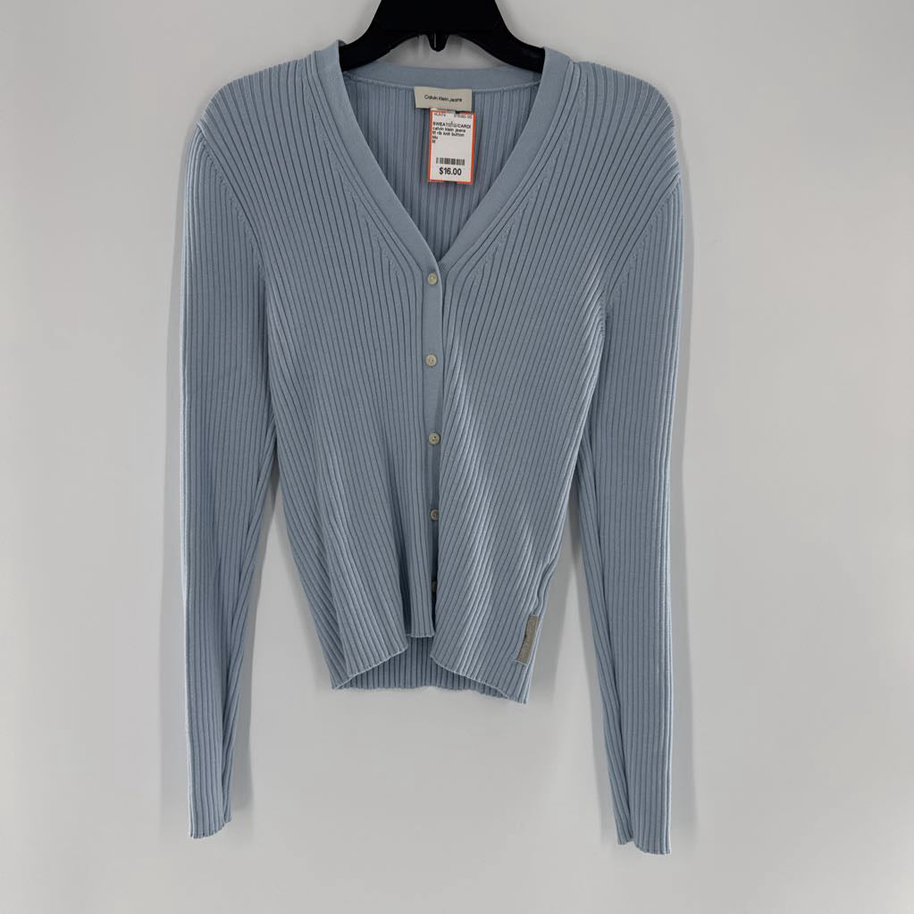 M rib knit button front cardi