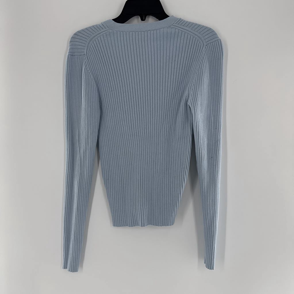 M rib knit button front cardi