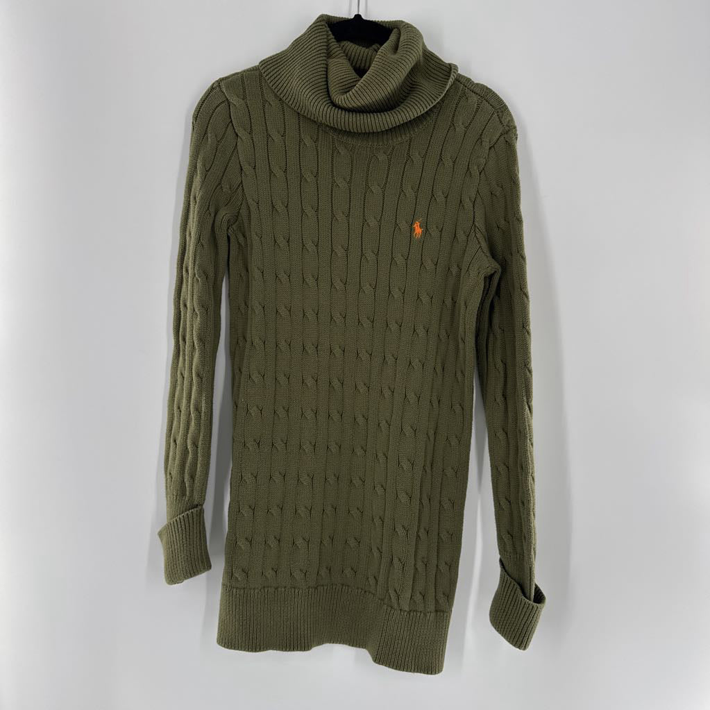 S cable knit cowl neck sweater