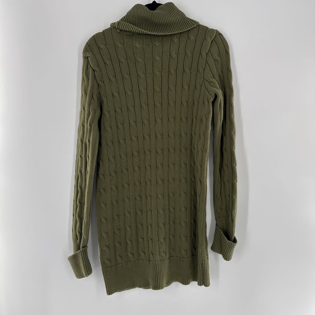 S cable knit cowl neck sweater