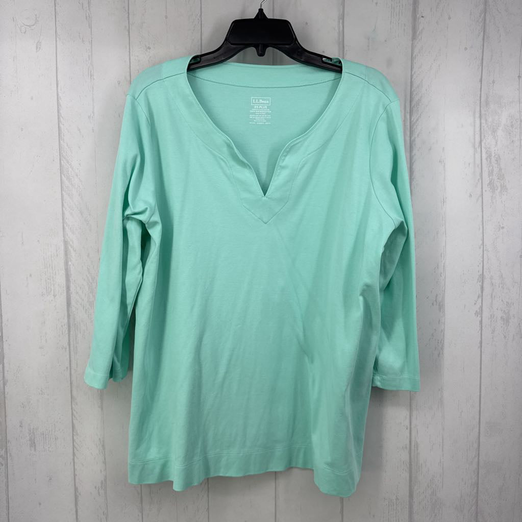 2X v-neck 3/4 slv tee