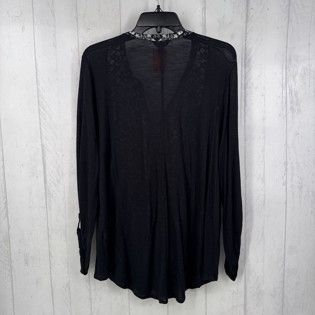 XXL printed front l/s top