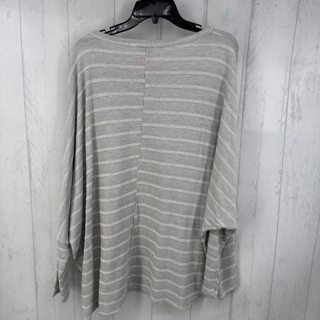 L striped dolman slv top