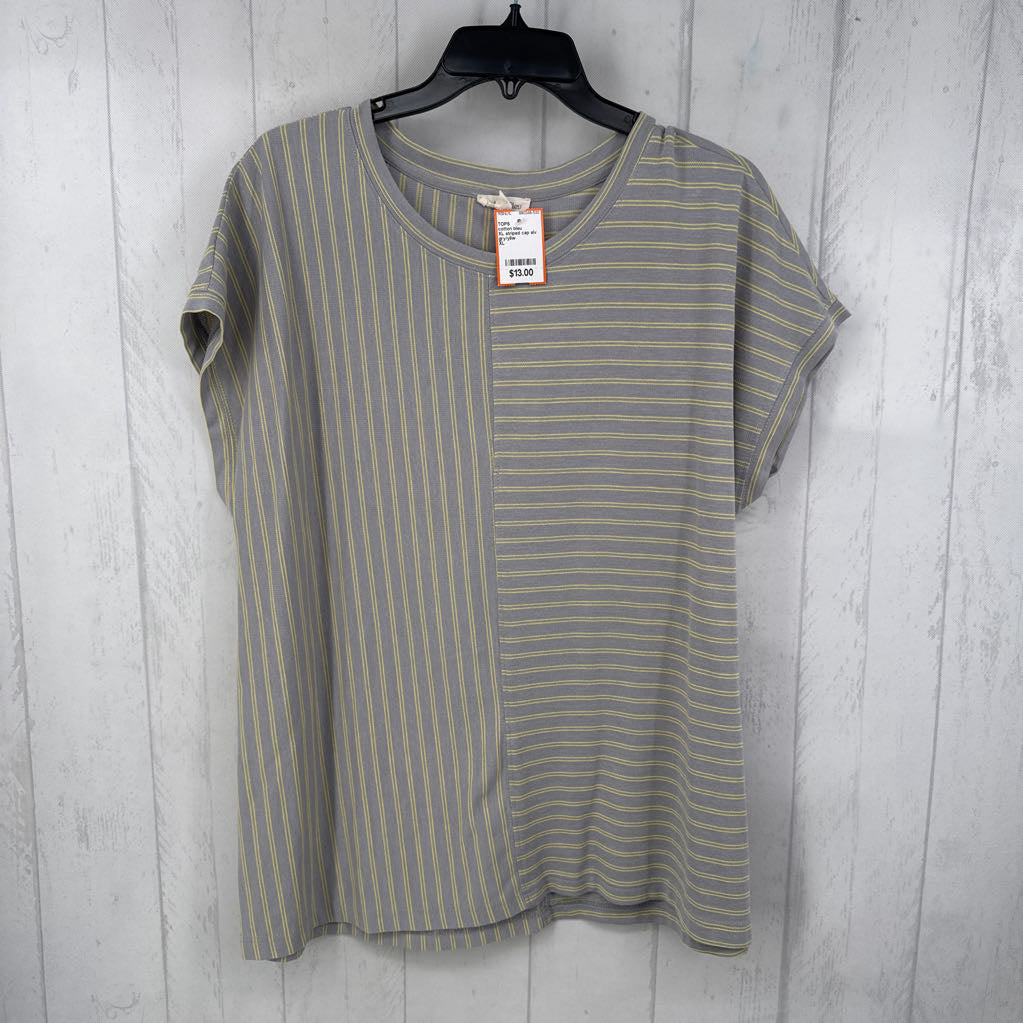 XL striped cap slv top