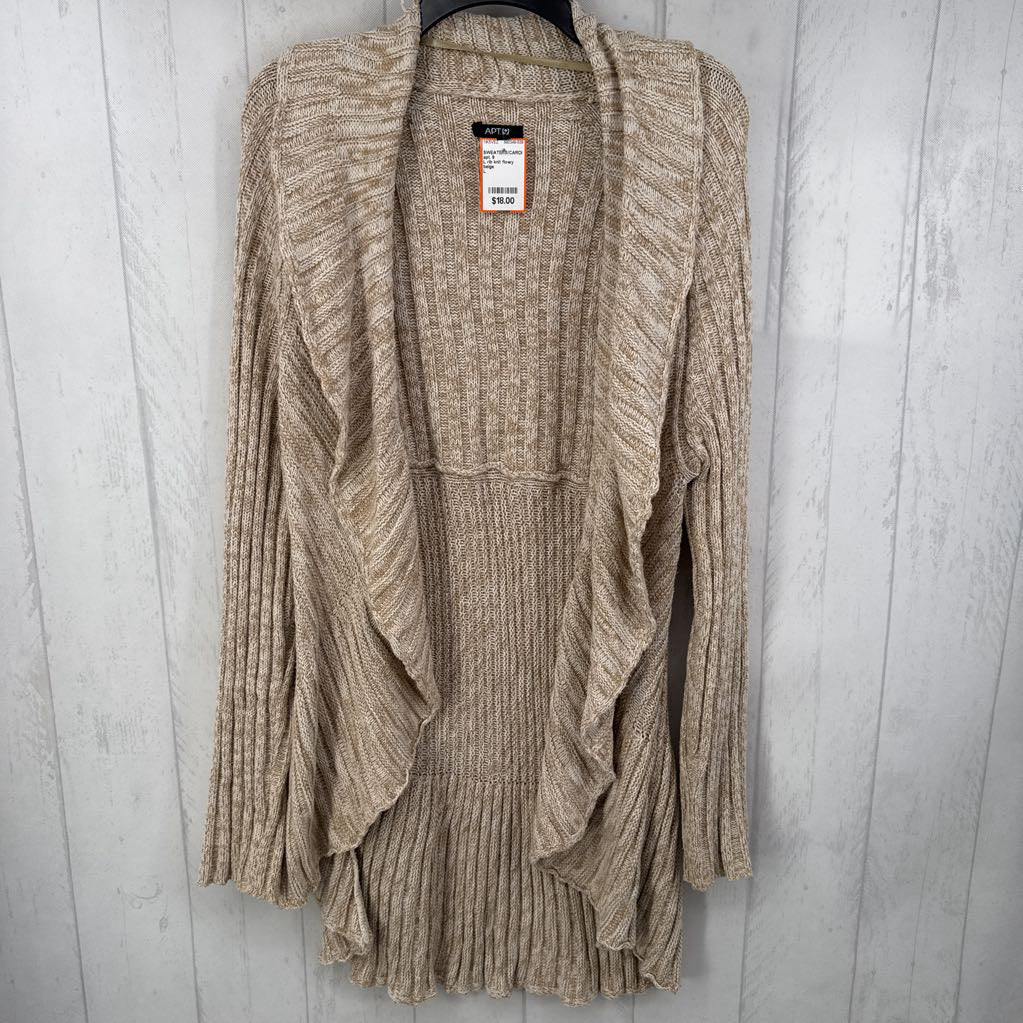 L rib knit flowy cardi