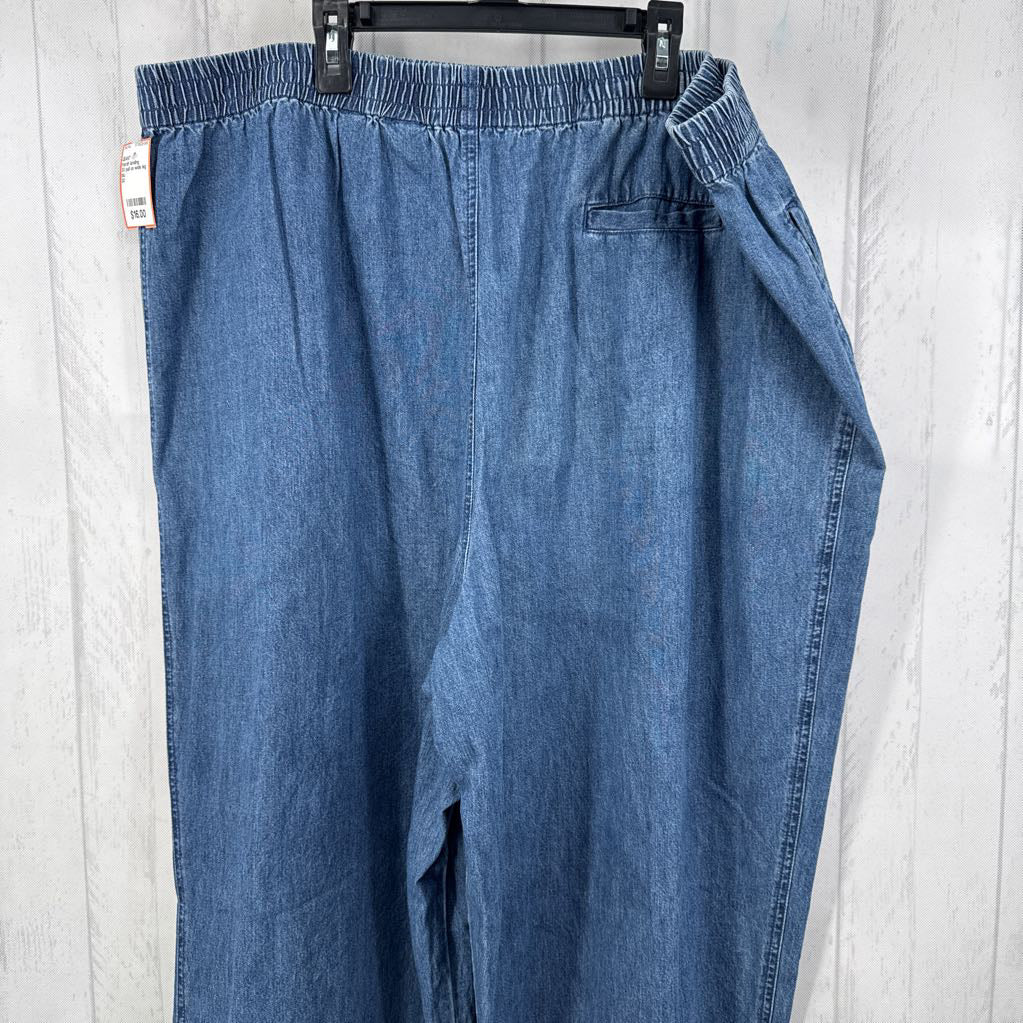 3X pull on wide leg jeans