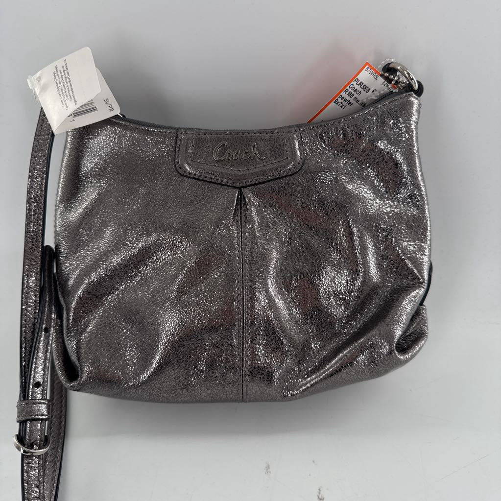 R168 metallic leather crossbody