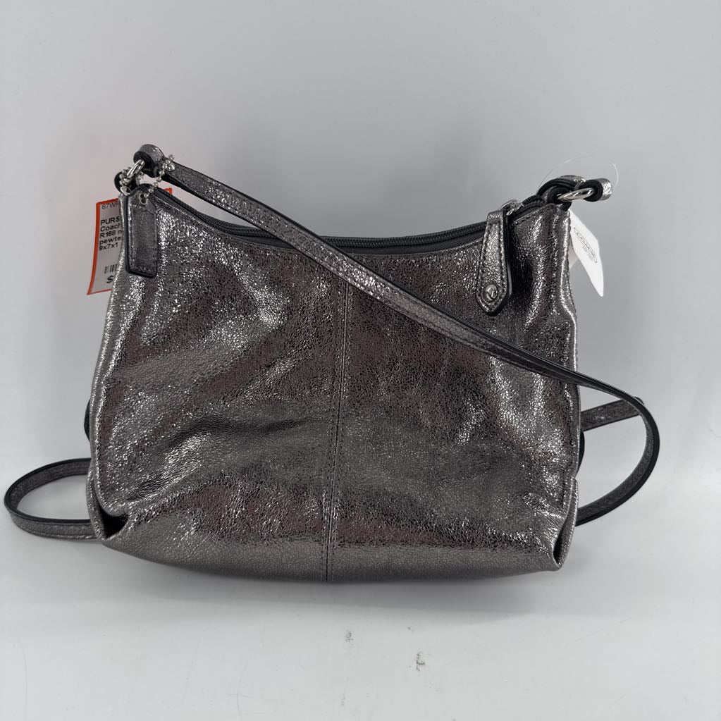 R168 metallic leather crossbody